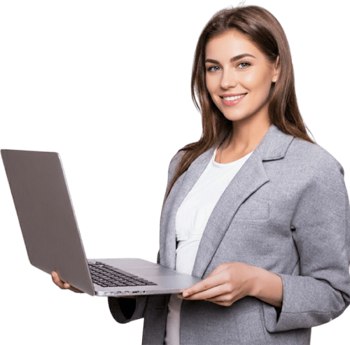 woman with computer